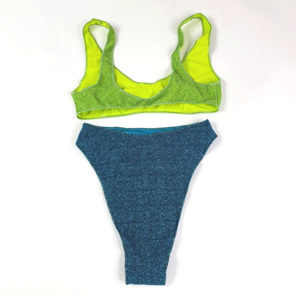 Oseree Green and Blue Bikini - Picture 6 of 7